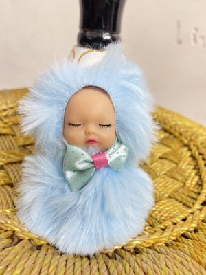 AS ATTRI SkyBlue Sleeping Doll Keyring Key Chain