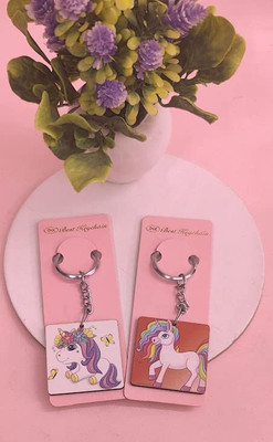 AMANVANI Unicorn Keychain For Girls Cartoon Keyring For Kids Key Chain