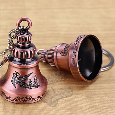 Classic Quirk Bronze Guardian Bell Keychain for Bike/Car (Set of 2) Key Chain