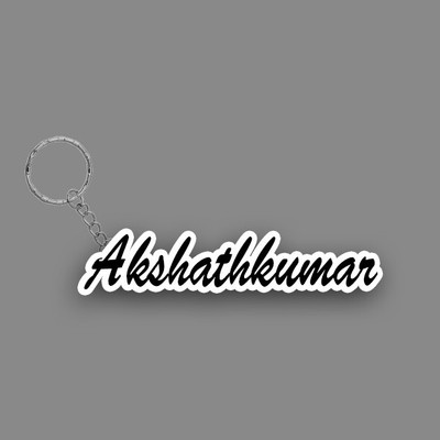 SY Gifts SYG Akshathkumar Name Keychain White And Black Key Chain