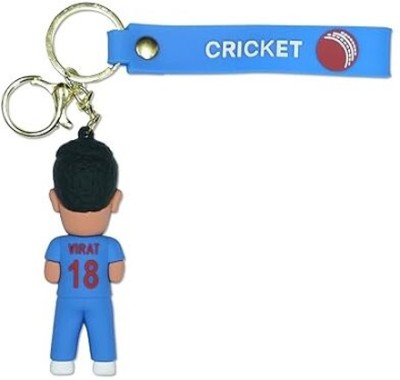 gtrp Vi-rat Kohli in Blue Indian Jersey 3D Silicone Keychain with Amazing B03 Key Chain