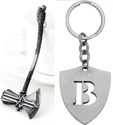 ROYALHUB Stylish alphabet B Letter & mate and stylish Thor kulhadi Key Chain