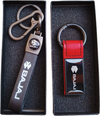 JNV Unique Multicolour Leather Keychain Compatible With BAJAJ Bikes| Pack Of 2 | Key Chain