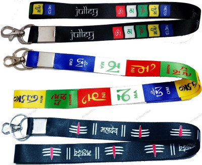 kd collections LAN5-LAN2MLBK Mahakaal Mahadev & Tibetan Ladakh Flag Lanyard Hook Keychain Combo Key Chain