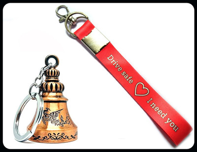 Meeko.com Red drive safe tag with Guardian bell for bike and scotter-KC Key Chain