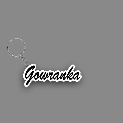 SY Gifts SYG Gowranka Name Keychain White And Black Key Chain