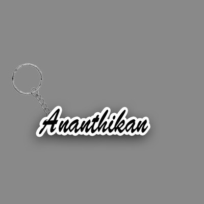 SY Gifts SYG Ananthikan Name Keychain White And Black Key Chain
