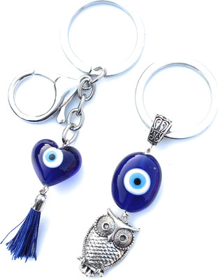 Kumar Handicraft (Pack of 2) Evil Eye Keychain Key Ring for Women Men Car Home Key Chain