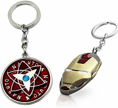 Meeko.com Keychain-Spinning naruto and iron man face keyring Key Chain