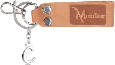 Mundkar Leather C Alphabet Key Rings For Men and women Key Chain