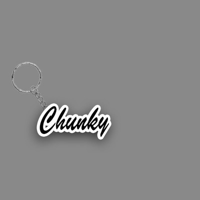 SY Gifts SYG Chunky Name Keychain White And Black Key Chain