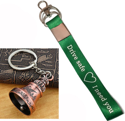 Meeko.com Green Drive safe tag key chain with Guardian bell key chain for bike and scotter Key Chain