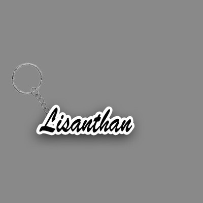 SY Gifts SYG Lisanthan Name Keychain White And Black Key Chain