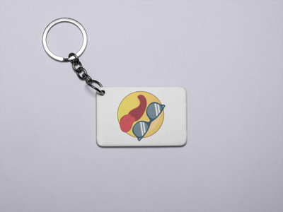 Rushaan Tongue Out Emoji- Printed Acrylic Keychains(Pack Of 2) Key Chain