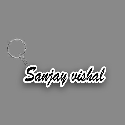 SY Gifts SYG Sanjay vishal Name Keychain White And Black Key Chain