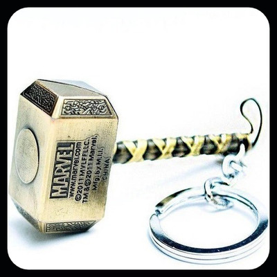gtrp Trendy-Superhero Thor Hammer Marvel Avengers Gold Metal Design-B Key Chain Key Chain