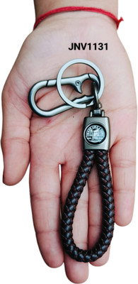 JNV Handwoven Leather Thread Keychain Compatible With Bullet Bike (Brown) Key Chain