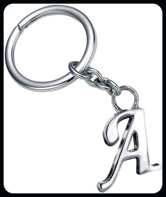 gtrp Keychain-Alphabet Letter A Metal Silver a Key Chain