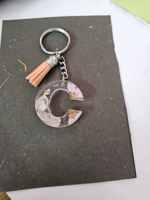 Atharva Creation Resin C Name Keychain Key Chain