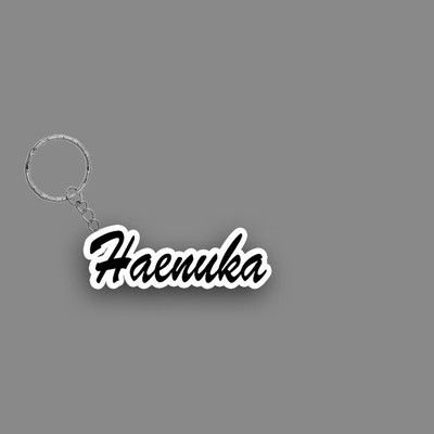 SY Gifts SYG Haenuka Name Keychain White And Black Key Chain