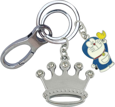 HANDSOME ISK Metal Princess Crown with Mini Doramon Locking Lock Key Chain