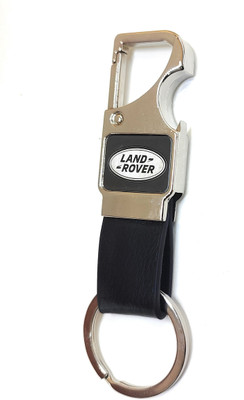 Jdp Novelty Metal Leather Opner Keychain for Land Rover Car. Black Colour Key Chain