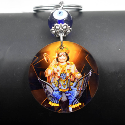 AFH Lord Maruti Lord Shani Dev Evil Eye Charm Keychain for Men and Women Key Chain