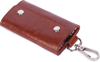 Instabuyz Leather Pouch Keychain Brown KeyPouch / Wallet Key Chain / Brown Wallet Key Chain / Brown Key Pouch / Leather Wallet Keychain/ Easy hang Key Chain