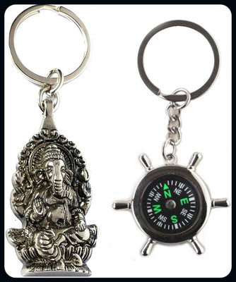 Meeko.com Good ganesha & compas key chain 9g-A Key Chain