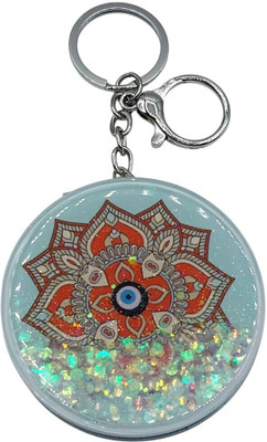 Tej Gifts Pocket Mirror Key chain, Double-Sided Magnifying Cosmetic Mirror Travel-Friendly Key Chain
