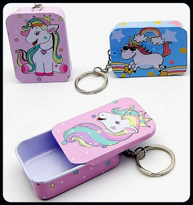 gtrp Keychain-Unicorn tin Storage Box Key Chain