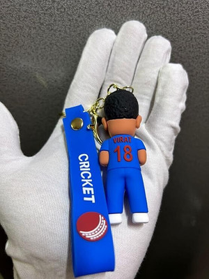 gtrp Vi-rat Kohli in Blue Indian Jersey 3D Silicone with Amazing Belt01-New614 Key Chain