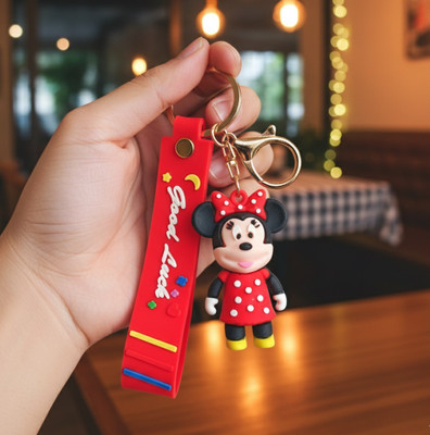 Ignite Cute Minnie Mouse Cartoon Soft Rubber Keychain Wristband Strap for Boys Girls Key Chain