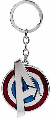 JELECTRICALS Rotating Avengers A Logo Keychain for Car Bike Home Keys Key Ring Metal Key Chain