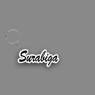 SY Gifts SYG Surabiga Name Keychain White And Black Key Chain