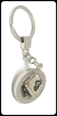 gtrp Keychain-Rotating Dice Alphabet Letter G Metal Key Chain