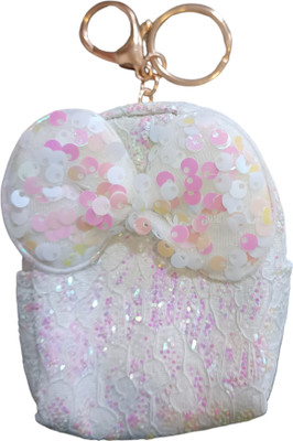 kesar trading white glitter back pack key chain Key Chain