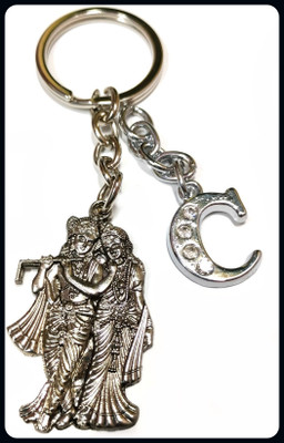 Meeko.com Radha Krishna with C Letter Key ChAIN 0q1-A Key Chain
