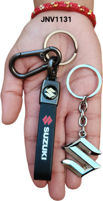JNV Leather Keychain With Logo Keychain Compatible With Suzuki Car Key Chain