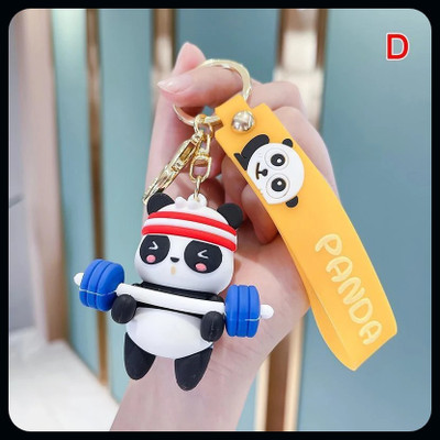 gtrp Keychain-Cute Cartoon Fitness Panda Pendant Bag Decor Key Chains Key Chain