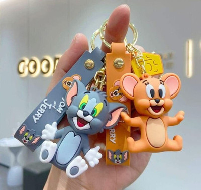 AGC Tom and Jerry Cute Premium 3D Rubber Figure | Suitable to use as Bag Charm, Car Key Chain