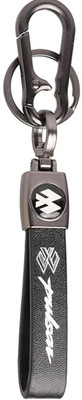 Filsfa Stylish Pulsar Leather Keychain with Metal Hook Black Key Chain
