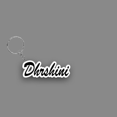 SY Gifts SYG Dhrshini Name Keychain White And Black Key Chain