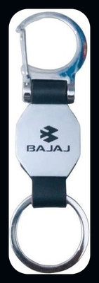 MAG BEE Premium Leather Hook Locking Design (Black And Silver)-Premium Key Chain