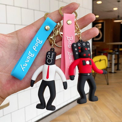 AshandRoh 3D Character Silicone,Unbrekable Cute Cartoon Keyring for Backpack Key Chain