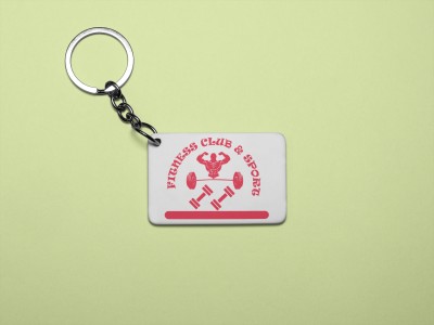 MiTrends Fitness Club and Sport, (BG Red) - Printed Acrylic Keychain (Pack Of 2) Key Chain