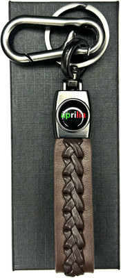 FLAMBE aprilia Brown Cross Design Belt Keychain Key Chain
