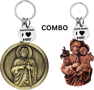M Men Style Lord Jesus Keychain Combo– Sacred Heart Religious Keyring Set SkeyCom630-635 Key Chain