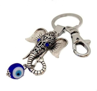 BBG NEW_Lord Ganesh Ganpati Bappa Evil eye metal keychain for boys/girls Key Chain