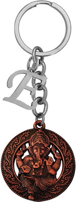 M Men Style Religious Lord Shri Ganesh With Initial Letter Alphabet - E SKey2022441 Key Chain